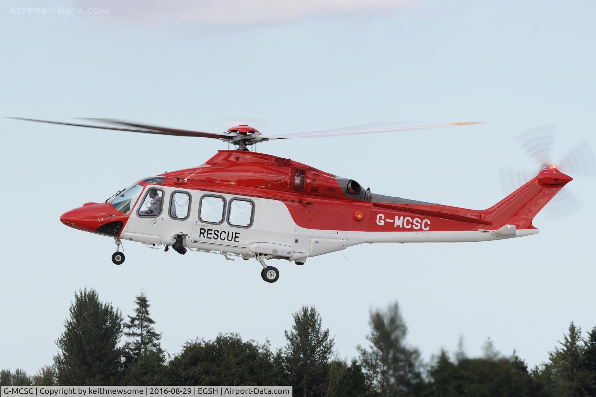 G-MCSC, 2014 AgustaWestland AW-139 C/N 41379, First hover check, formerly YR-VGA.