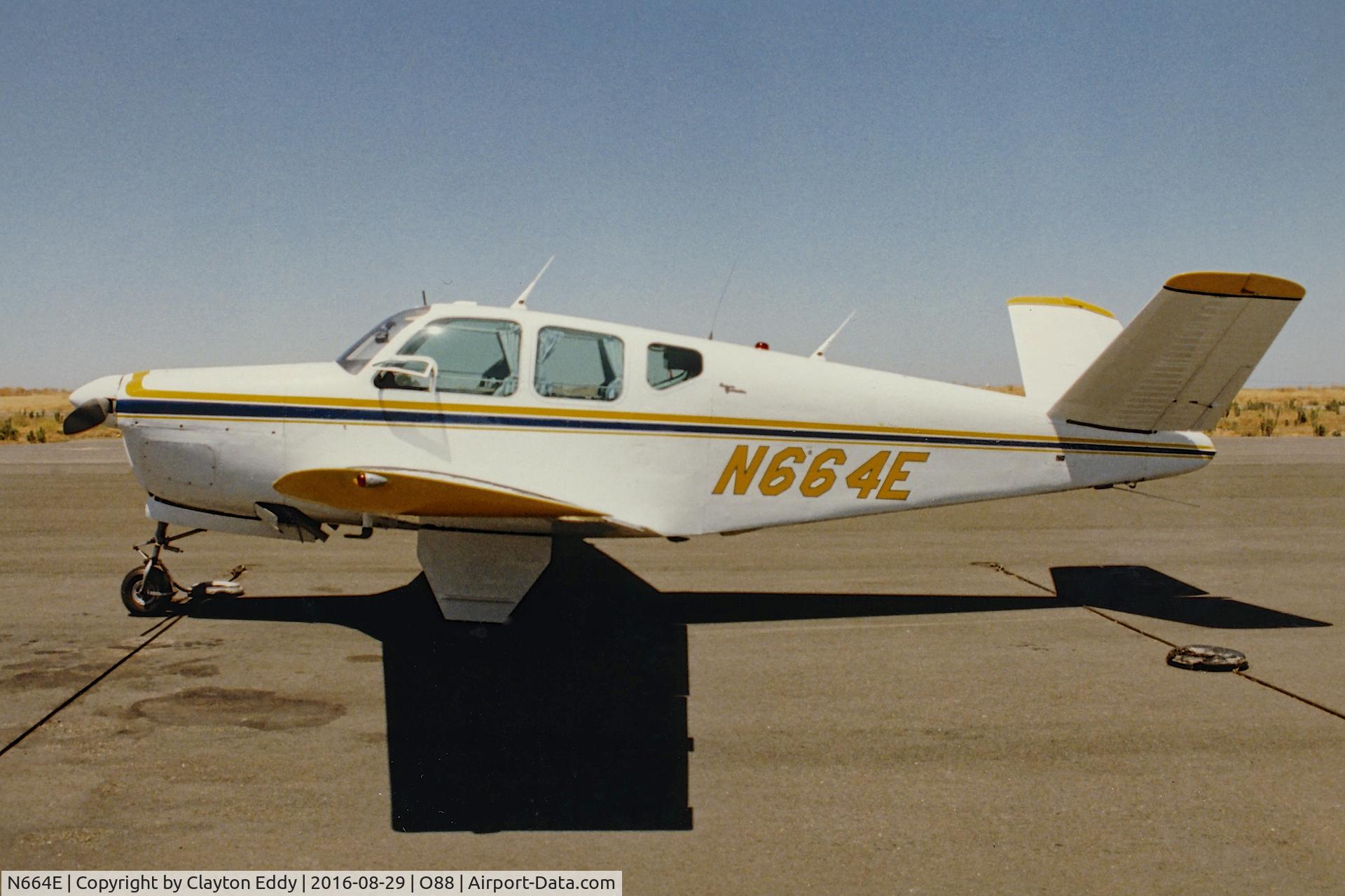 N664E, 1951 Beech C35 Bonanza C/N D-2934, N664E at the old Rio Vista Airport in California.