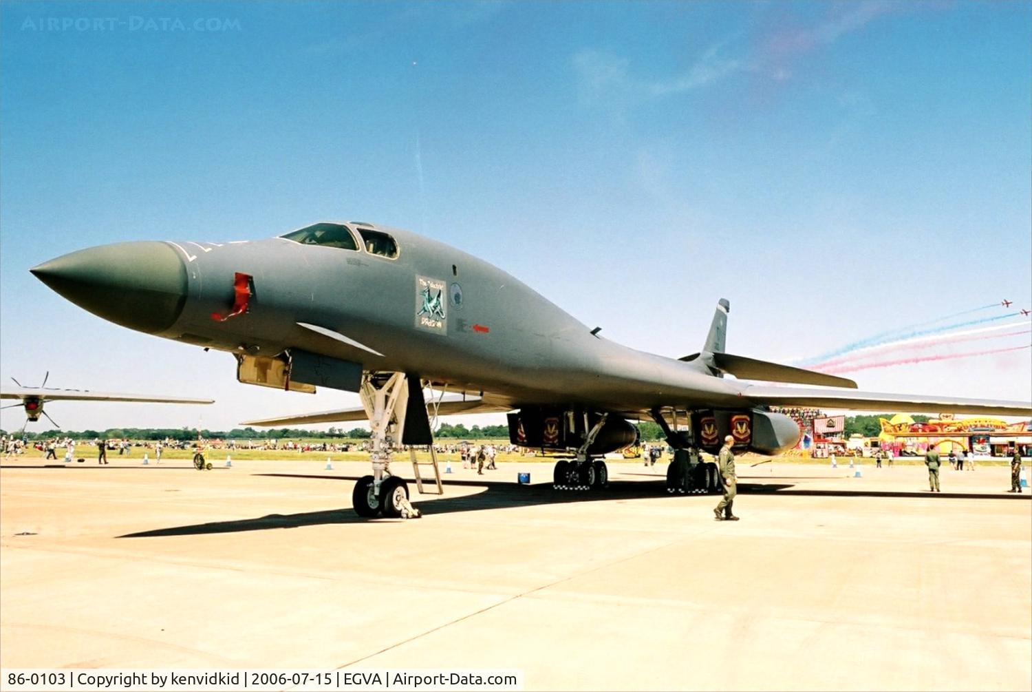 86-0103, 1986 Rockwell B-1B Lancer C/N 63, On static display at RIAT.
