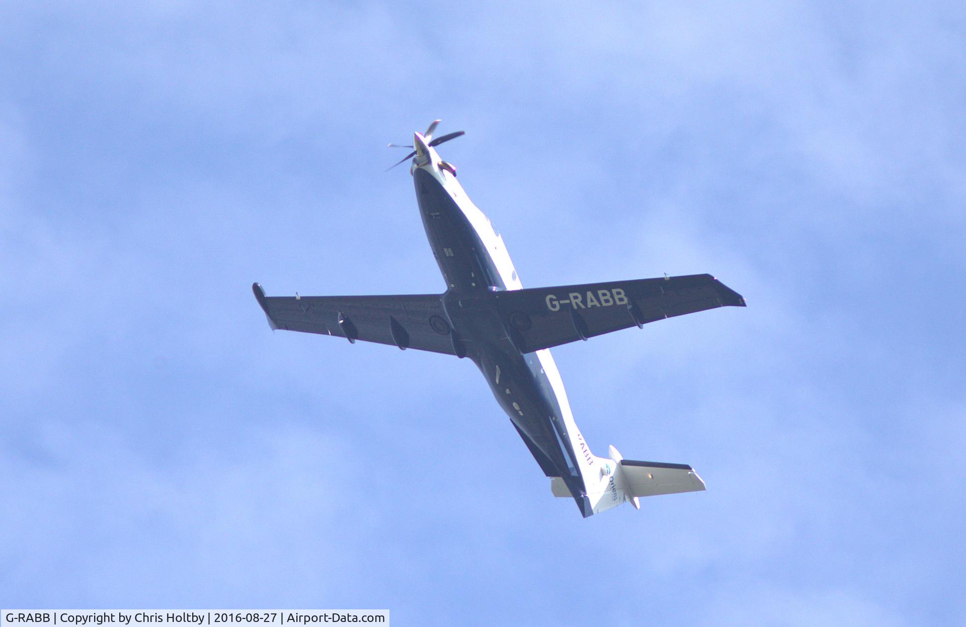 G-RABB, 2016 Pilatus PC-12/47E C/N 1626, After take-off from Biggin Hill