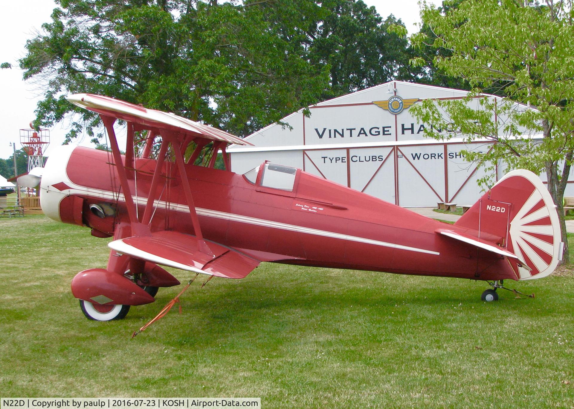 N22D, 1942 Boeing A75N1(PT17) C/N 75-2910, At AirVenture 2016.