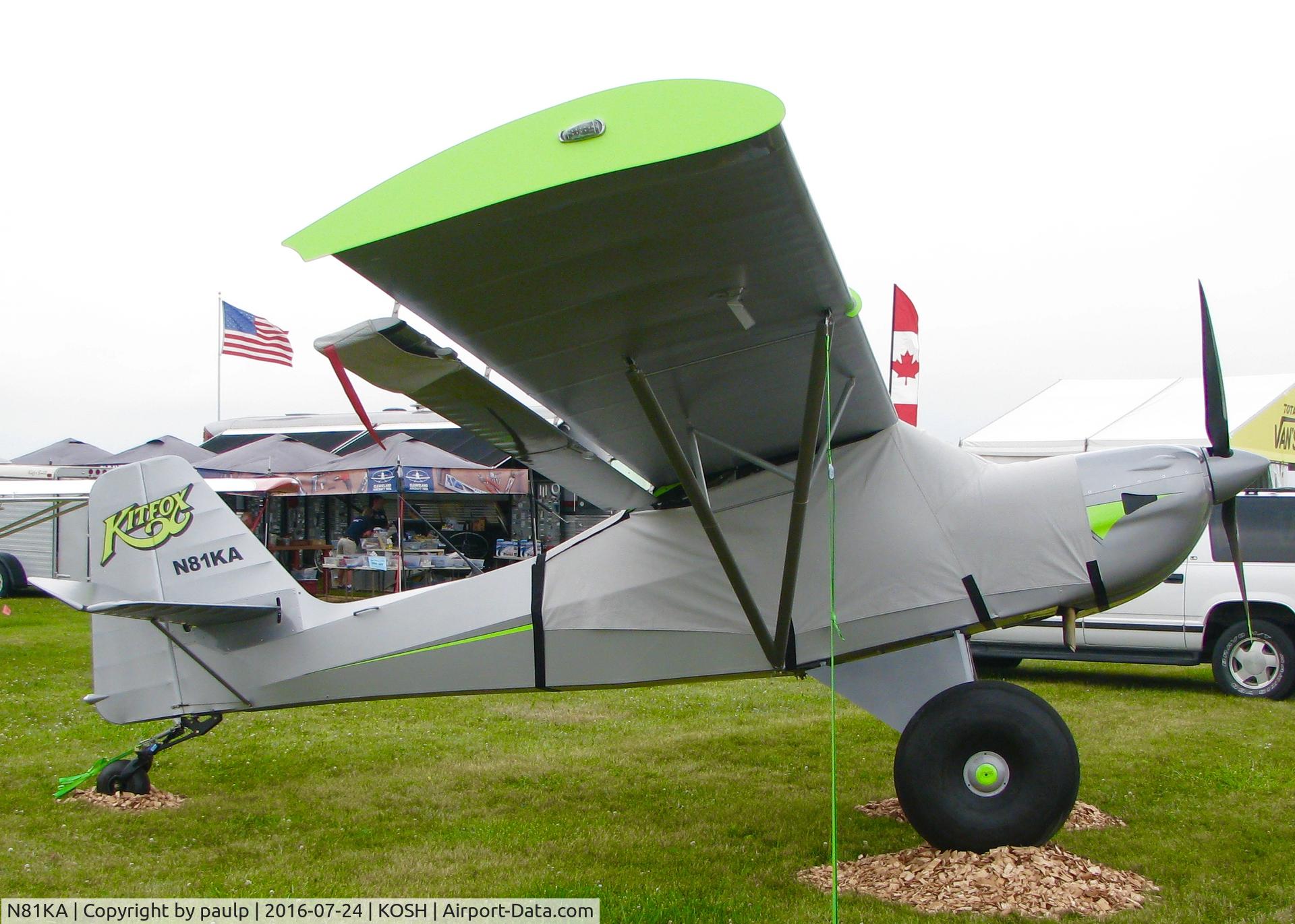 N81KA, 2015 Skystar Kitfox S7 Supersport C/N S70502079, At AirVenture 2016.