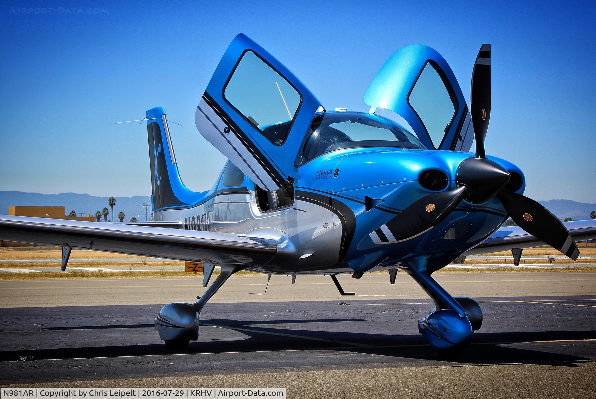 N981AR, 2015 Cirrus SR22T C/N 1159, Excelsior Metals Inc (Fresno, CA) 2015 Cirrus SR22T departing at Reid Hillview Airport, San Jose, CA.