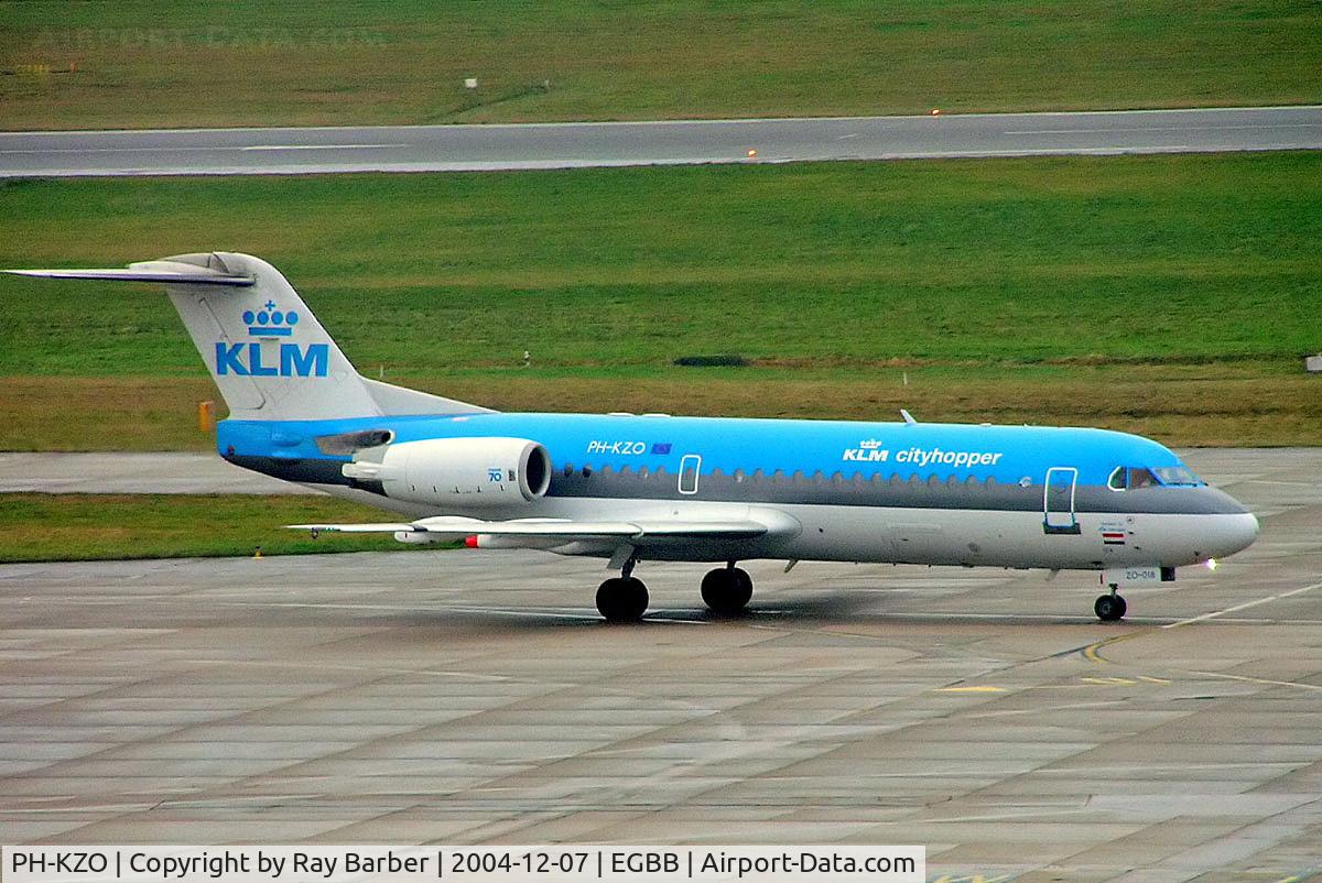 PH-KZO, 1995 Fokker 70 (F-28-0070) C/N 11538, PH-KZO   Fokker F-70 [11538] (KLM cityhopper) Birmingham Int'l~G 07/12/2004