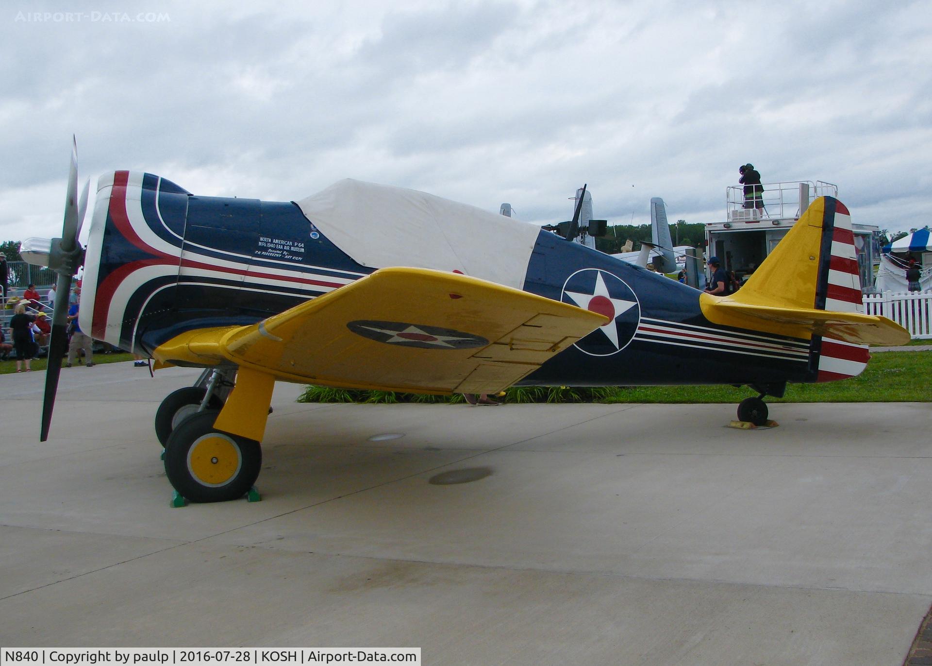 N840, 1940 North American P-64 C/N 68-3061, At AirVenture 2016.