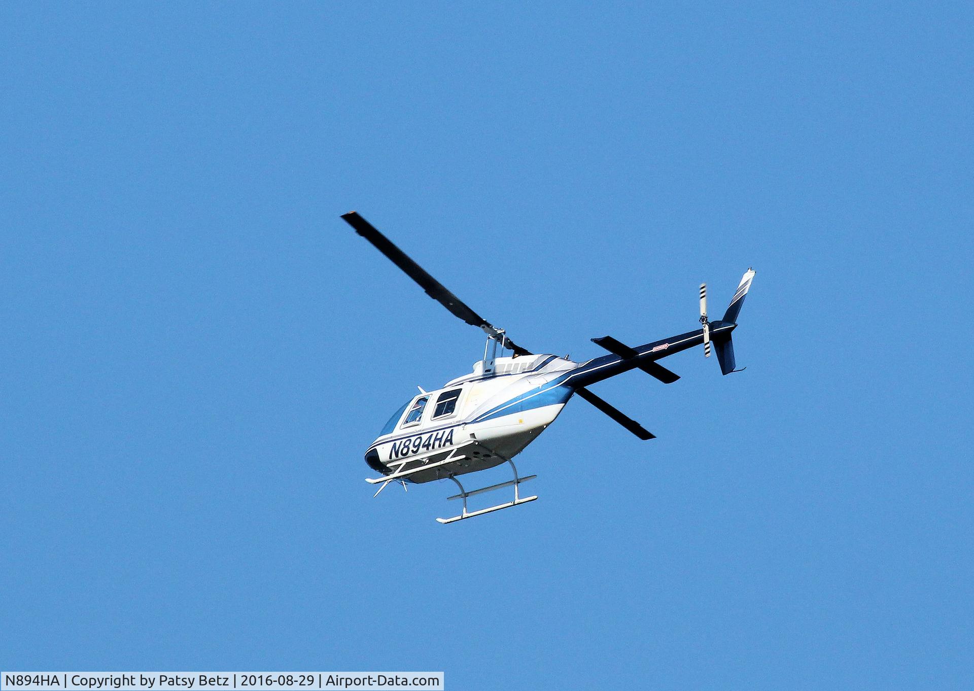 N894HA, Bell 206B JetRanger C/N 3278, Flying over Porr Rd & Warwick Rd, Wayne Co, Ohio  8-29-2016