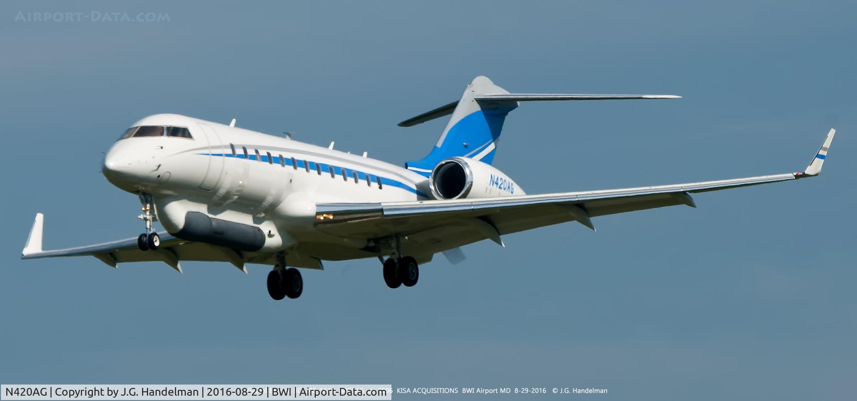 N420AG, 1998 Bombardier BD-700-1A10 Global Express C/N 9006, On final approach to 33L.