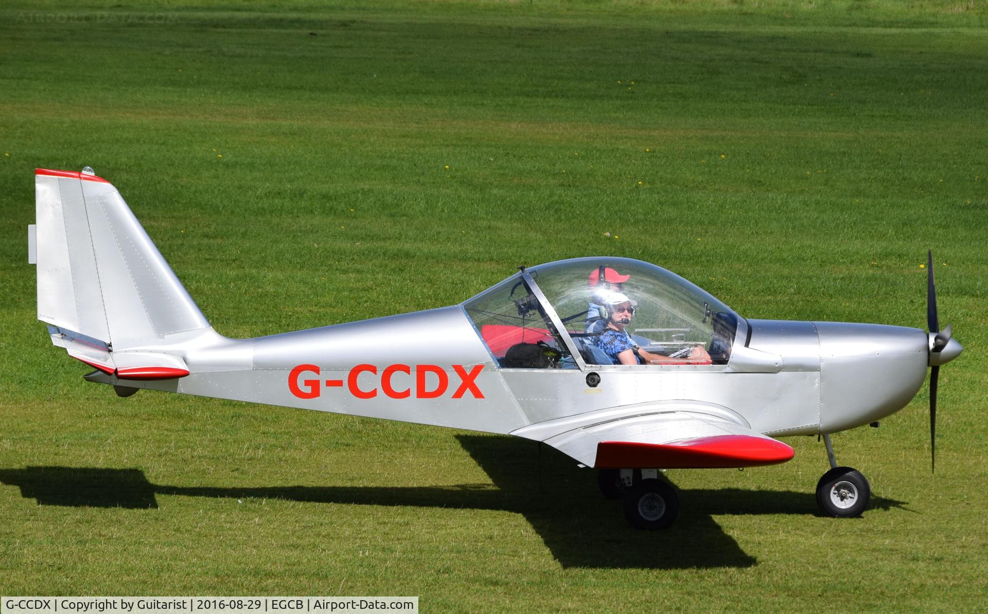 G-CCDX, 2003 Aerotechnik EV-97 Eurostar C/N PFA 315-14013, At City Airport Manchester