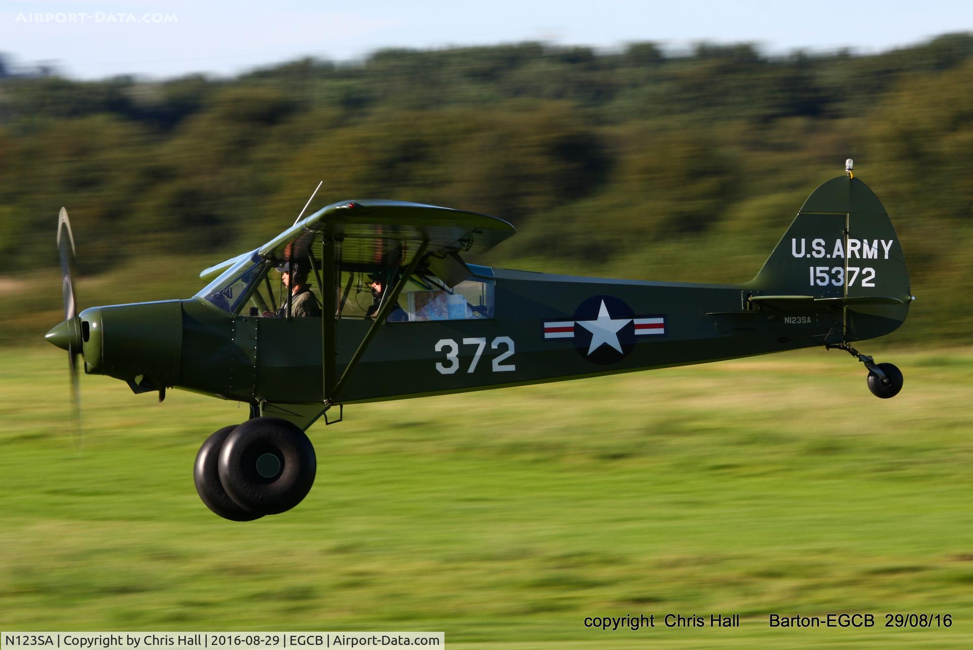 N123SA, 1951 Piper PA-18-150 Super Cub C/N 181372, UK LAA Tour at Barton