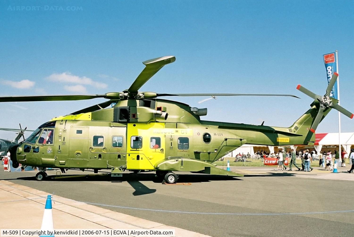 M-509, AgustaWestland EH-101 Mk.512 Merlin Joint Supporter C/N 50148/512009/DEN09, Danish Air Force on static display at RIAT.
