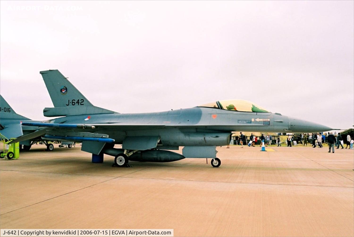 J-642, Fokker F-16AM Fighting Falcon C/N 6D-74, Royal Netherlands Air Force on static display at RIAT.