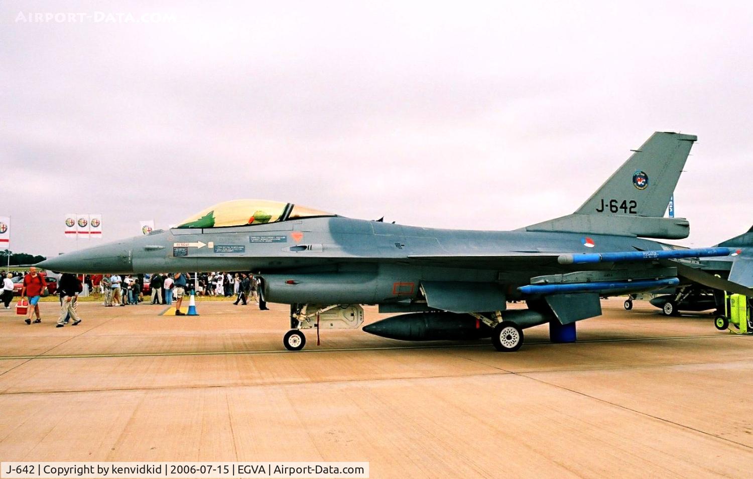 J-642, Fokker F-16AM Fighting Falcon C/N 6D-74, Royal Netherlands Air Force on static display at RIAT.