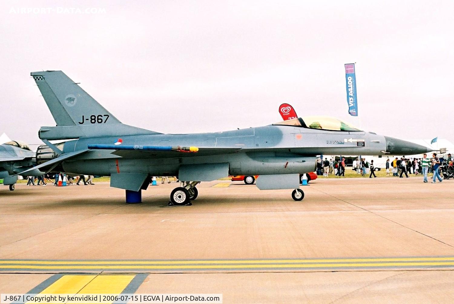 J-867, Fokker F-16A Fighting Falcon C/N 6D-84, Royal Netherlands Air Force on static display at RIAT.