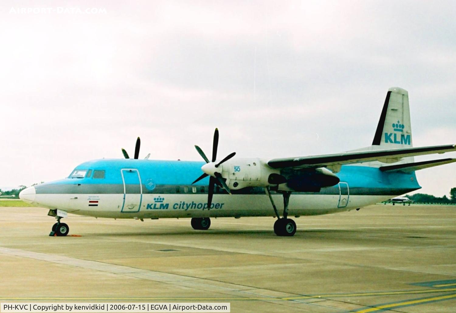 PH-KVC, 1990 Fokker 50 C/N 20191, KLM City Hopper visitor to RIAT.