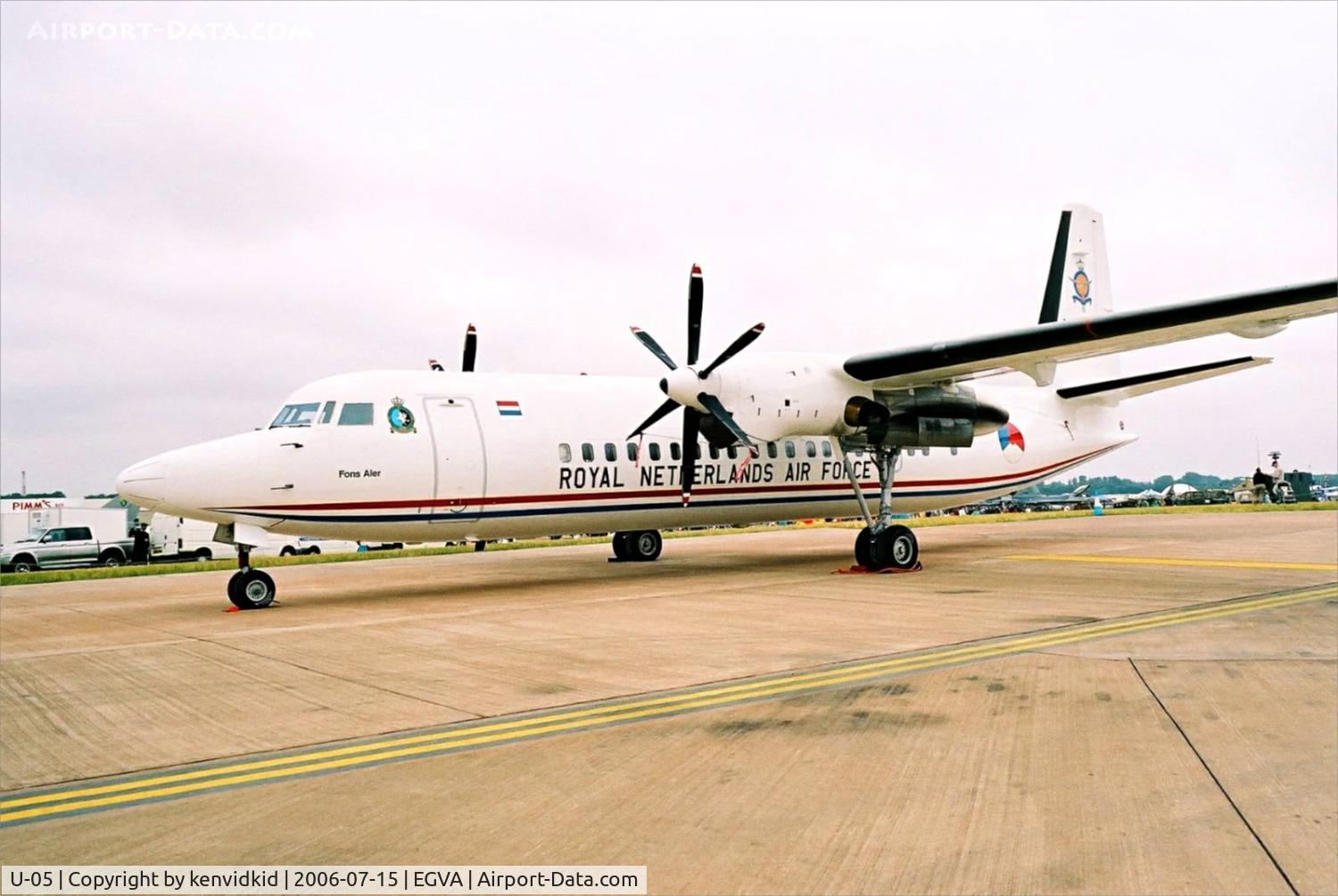 U-05, 1992 Fokker 50 C/N 20253, Royal Netherlands Air Force on static display at RIAT.