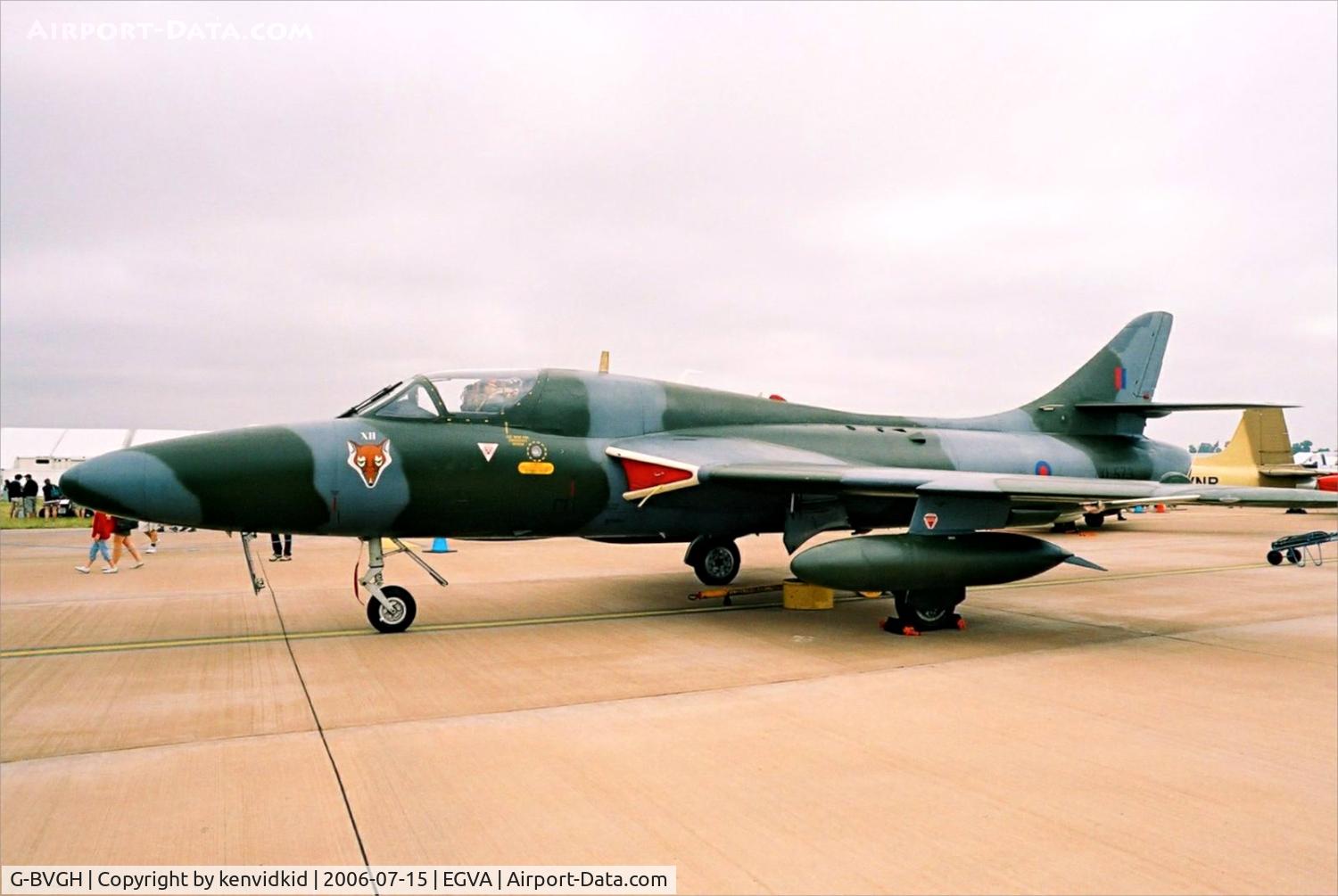 G-BVGH, 1958 Hawker Hunter T.7 C/N HABL-003360, G-BVGH painted in the colours of XL573 12 Sqn. on static display at RIAT.