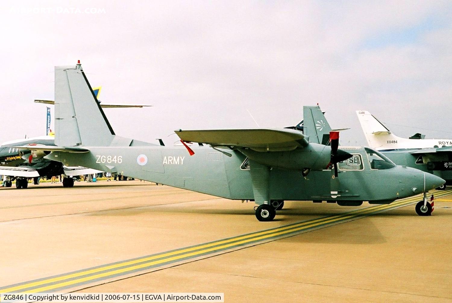 ZG846, 1986 Britten-Norman BN-2-2AL.1 Islander C/N 2195, British Army on static display at RIAT.
