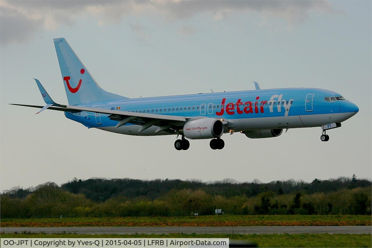 OO-JPT, 2007 Boeing 737-8K5 C/N 34691, Boeing 737-8K5, On final rwy 07R, Brest-Bretagne airport (LFRB-BES)