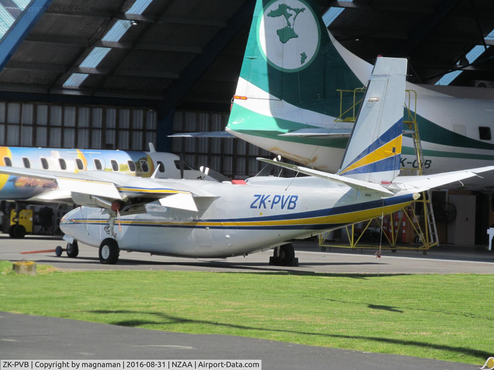 ZK-PVB, 1976 Rockwell 690A Turbo Commander Turbo Commander C/N 11321, outside air chathams hangar - not sure why