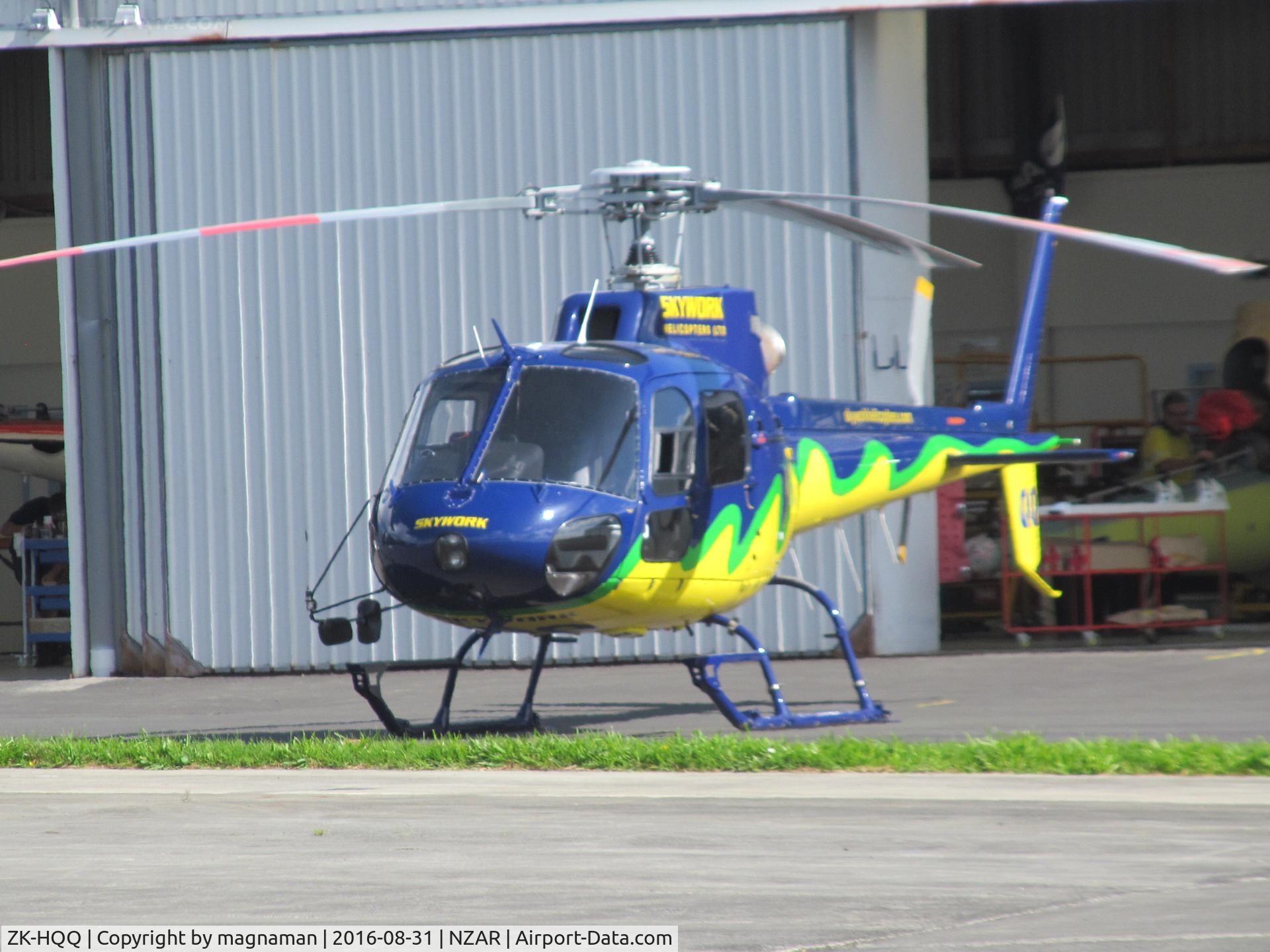 ZK-HQQ, Aerospatiale AS-350BA Ecureuil C/N 2240, from across apron