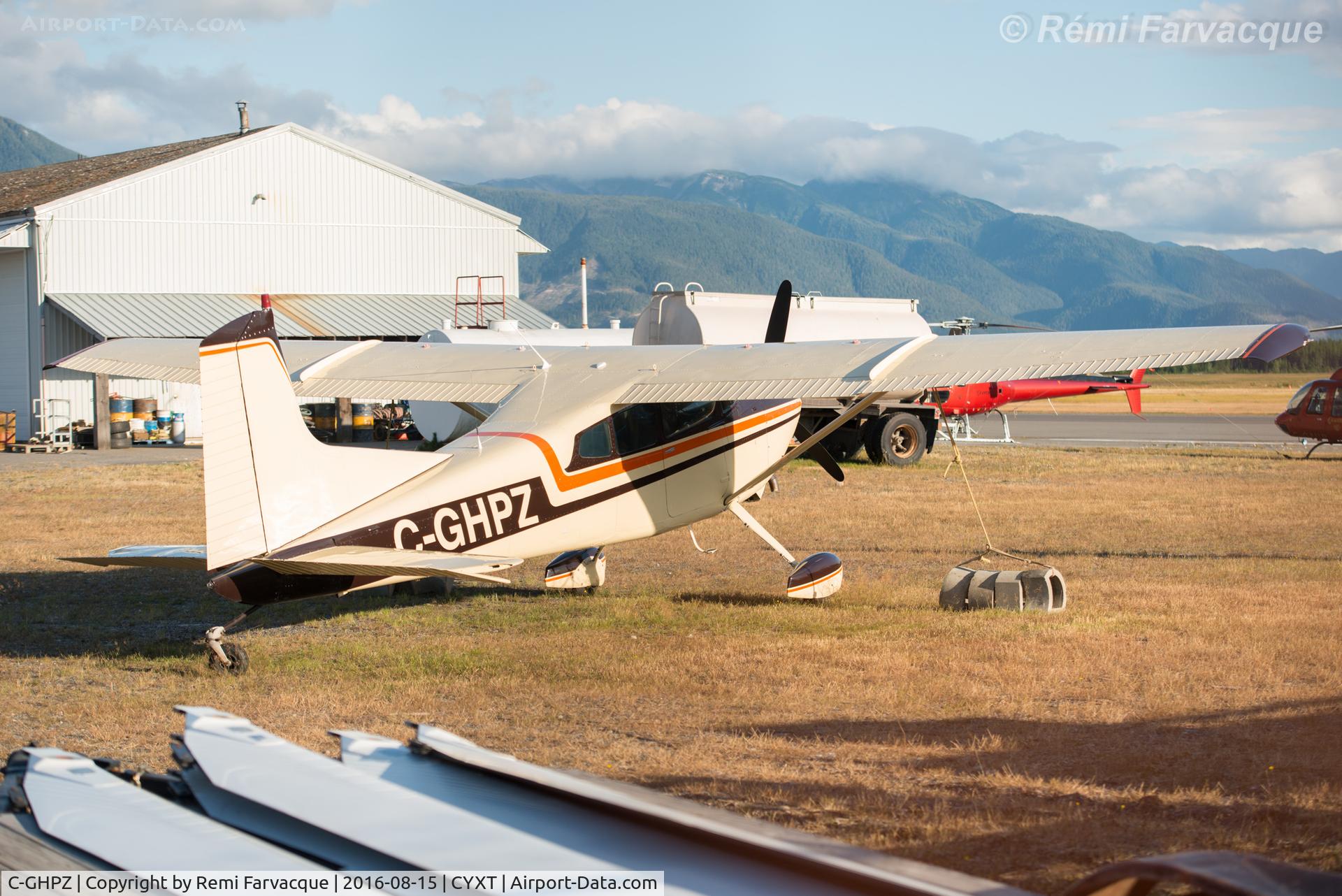 C-GHPZ, 1973 Cessna A185F Skywagon 185 C/N 18502189, Parked north of main terminal building