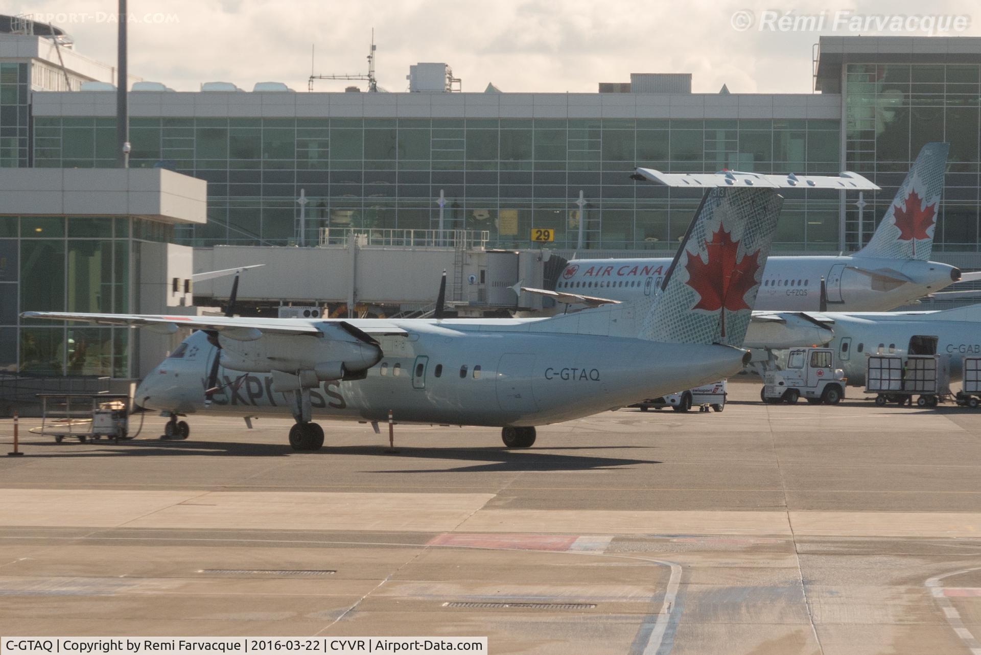 C-GTAQ, 1989 De Havilland Canada DHC-8-301 Dash 8 C/N 180, Parked at domestic terminal.