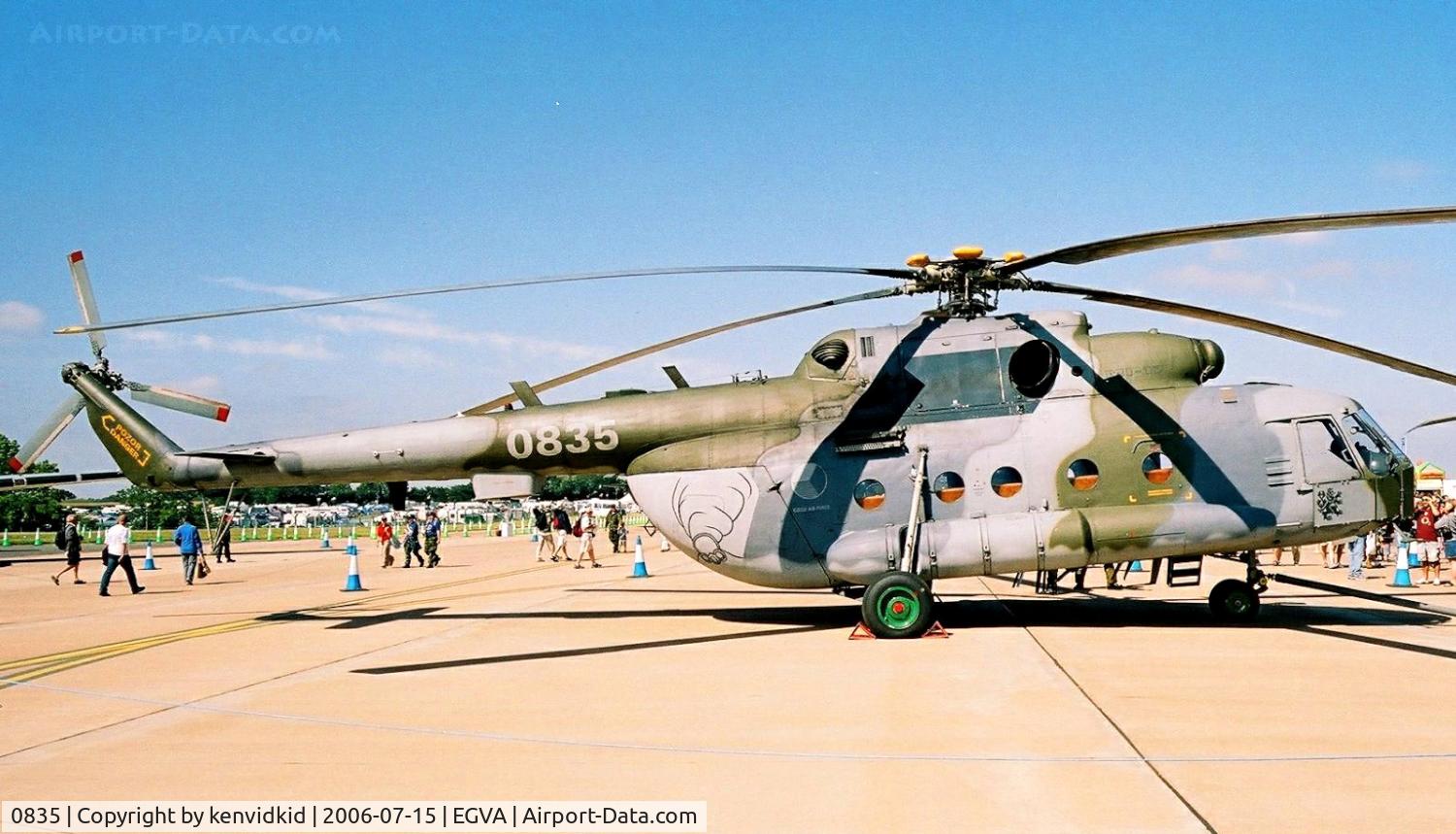 0835, Mil Mi-17 Hip C/N 108M35, Czech Republic Air Force on static display at RIAT.