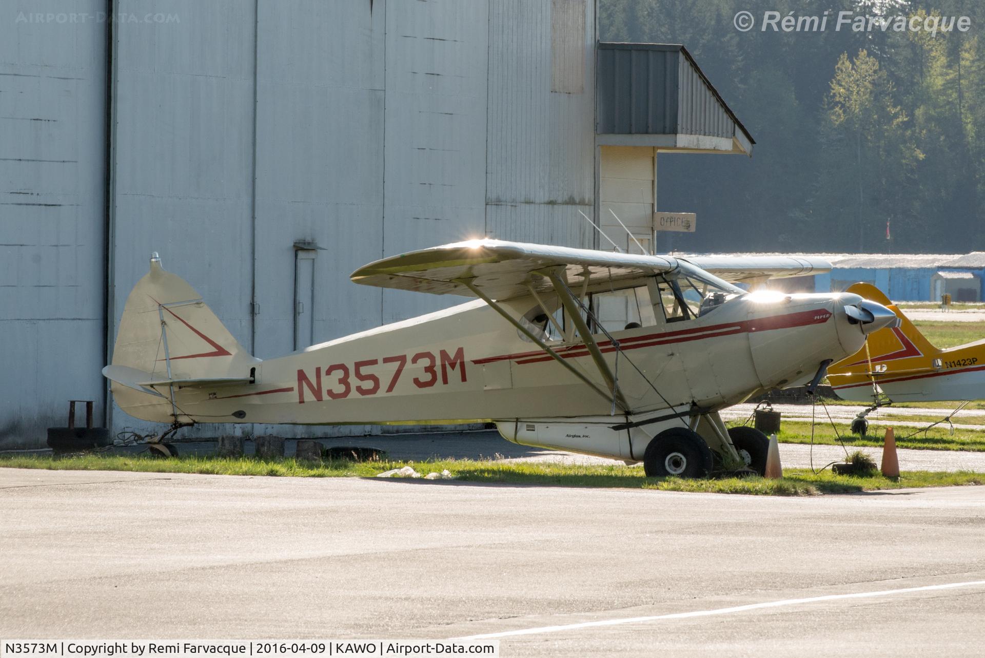 N3573M, 1947 Piper PA-12 Super Cruiser C/N 12-2420, Parked south of main terminal.