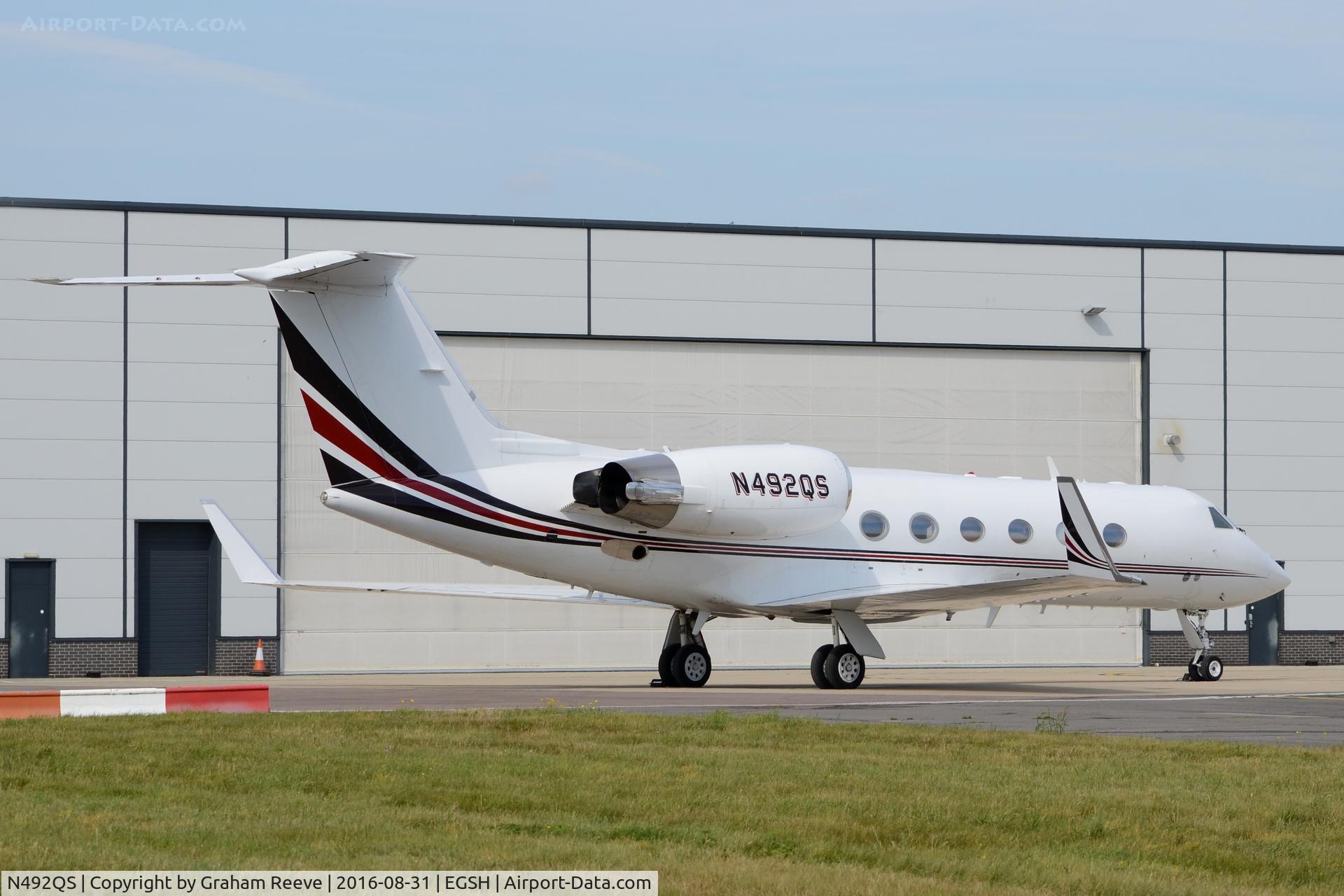 N492QS, 1999 Gulfstream Aerospace G-IV C/N 1392, Parked at Norwich.