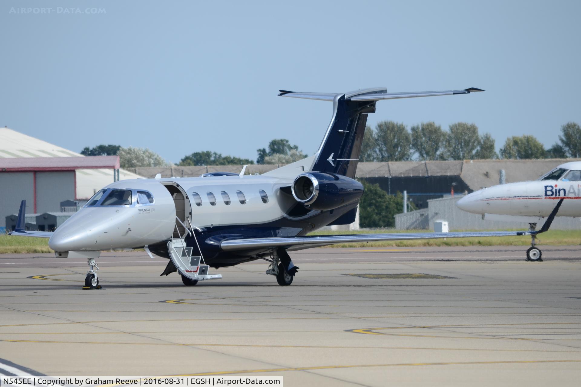 N545EE, 2016 Embraer EMB-505 Phenom 300 C/N 50500345, Parked at Norwich.