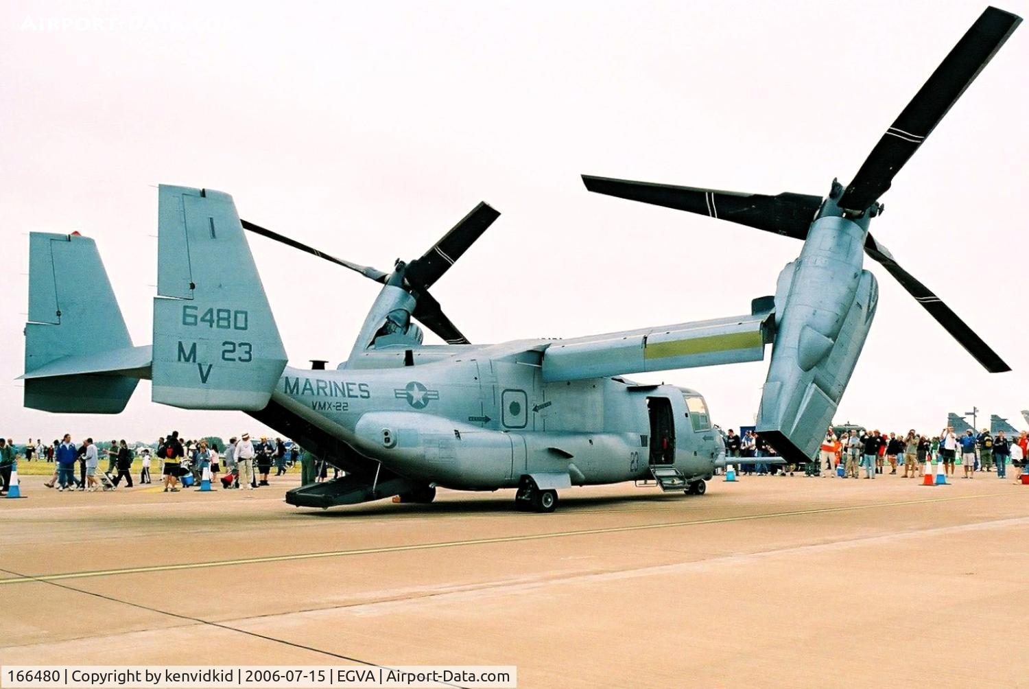 166480, Bell-Boeing MV-22B Osprey C/N D0059, US Marines on static display at RIAT.