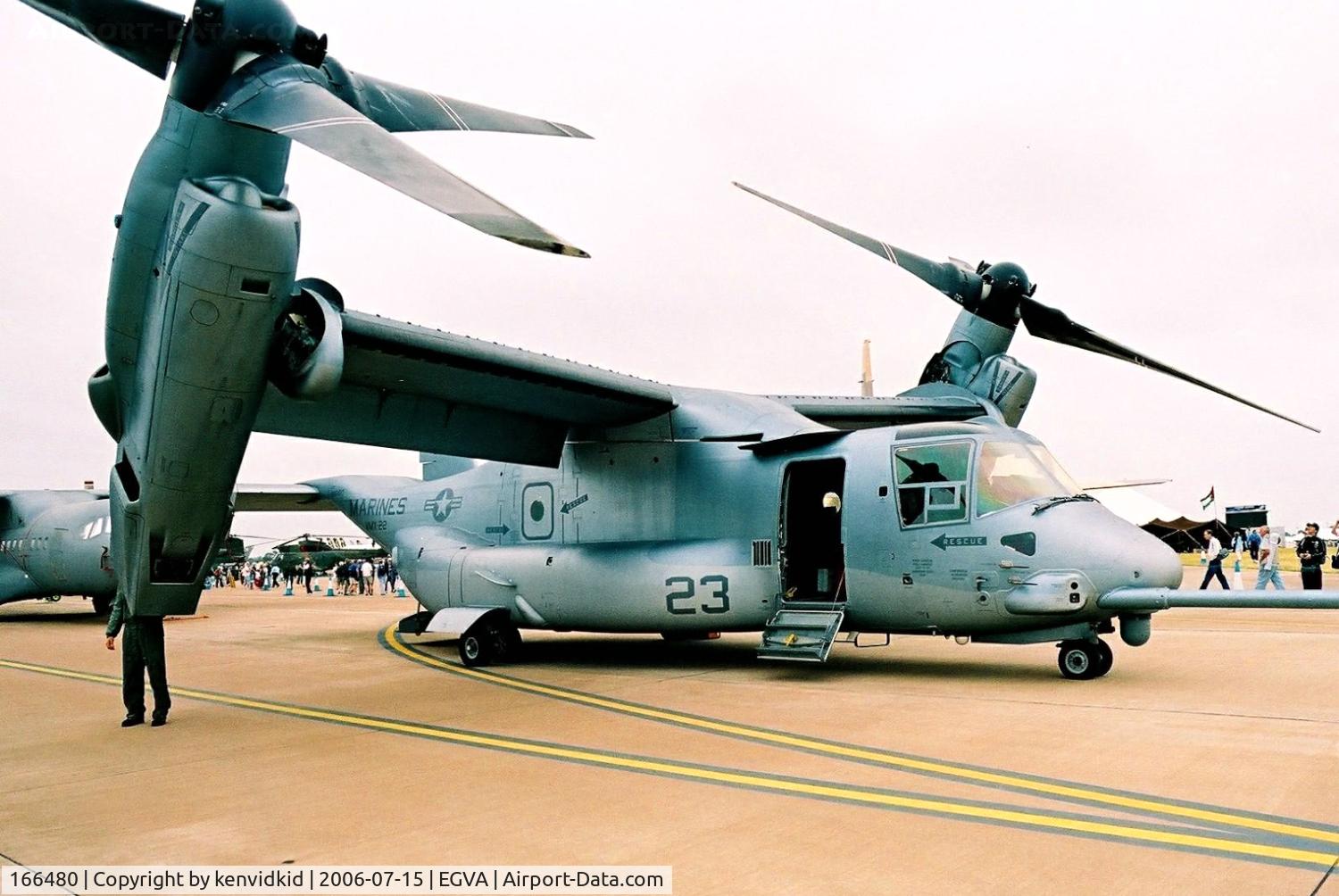 166480, Bell-Boeing MV-22B Osprey C/N D0059, US Marines on static display at RIAT.