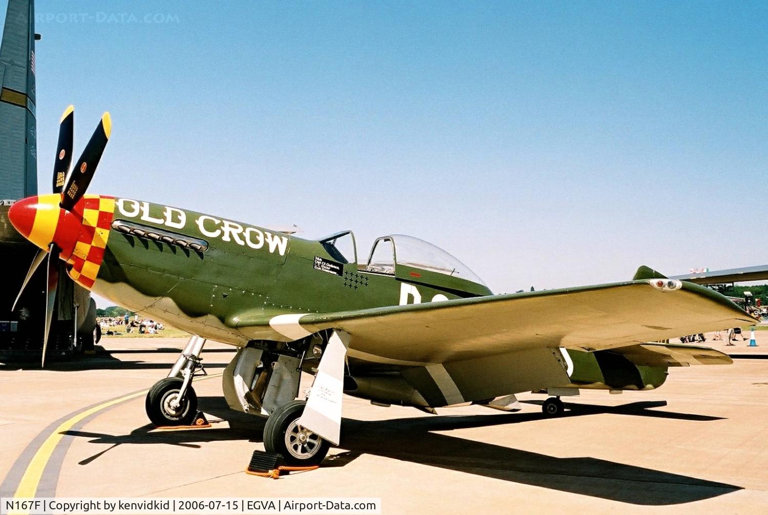 N167F, 1944 North American P-51D Mustang C/N 122-40417, Warbird on static display at RIAT.