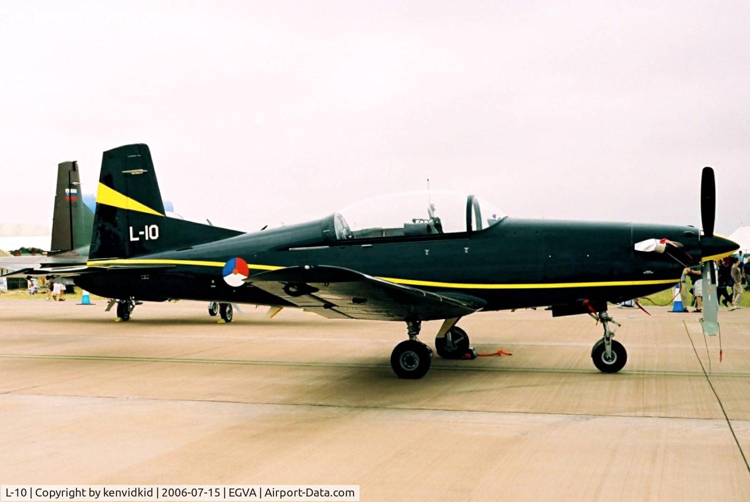 L-10, Pilatus PC-7 Turbo Trainer C/N 547, Royal Netherlands Air Force on static display at RIAT.