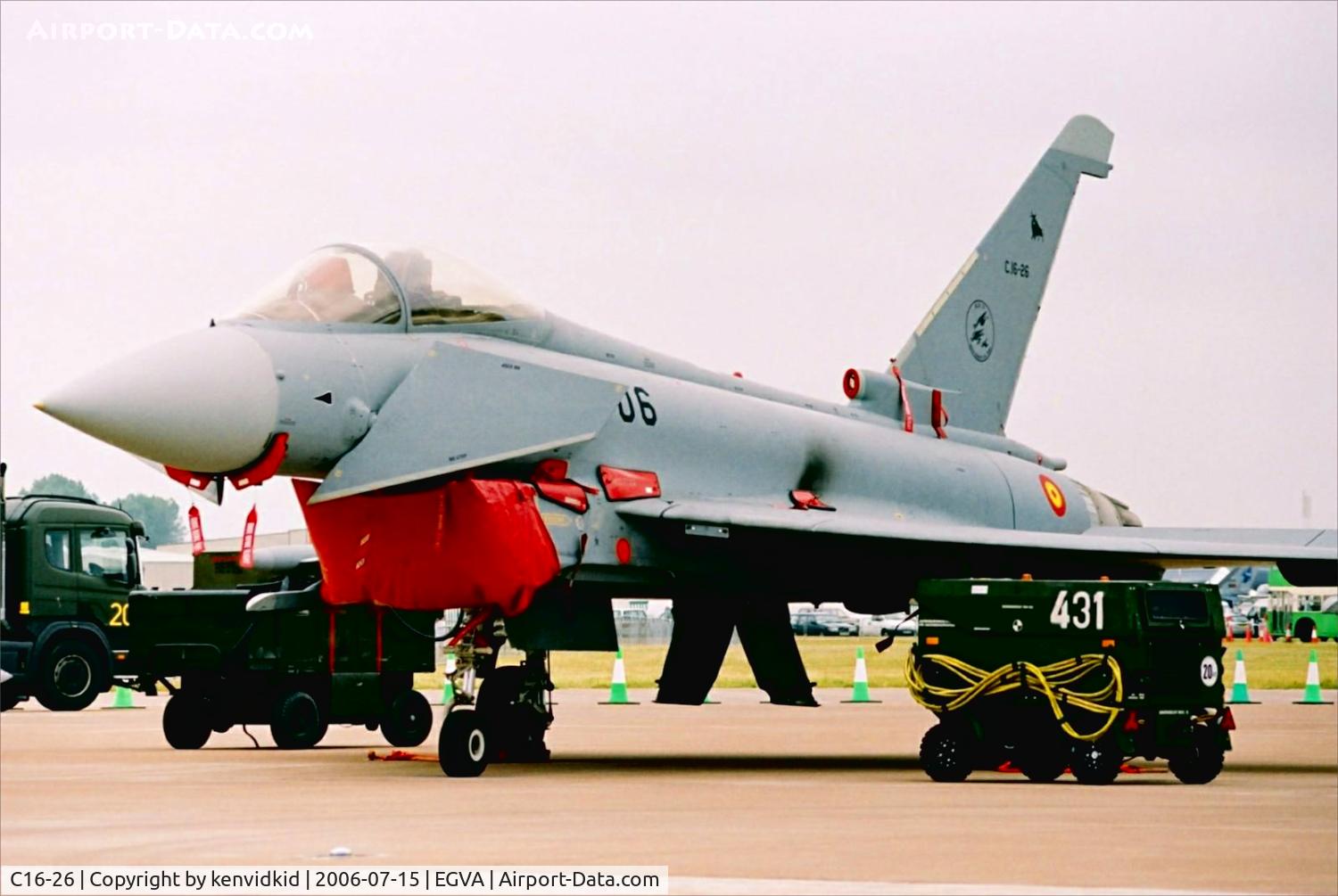 C16-26, Eurofighter EF-2000 Typhoon S C/N SS006, Spanish Air Force on static display at RIAT.