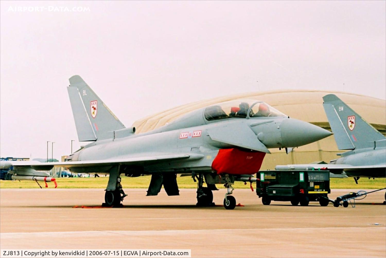 ZJ813, 2005 Eurofighter EF-2000 Typhoon T1 C/N 0091/BT014, Royal Air Force on static display at RIAT.