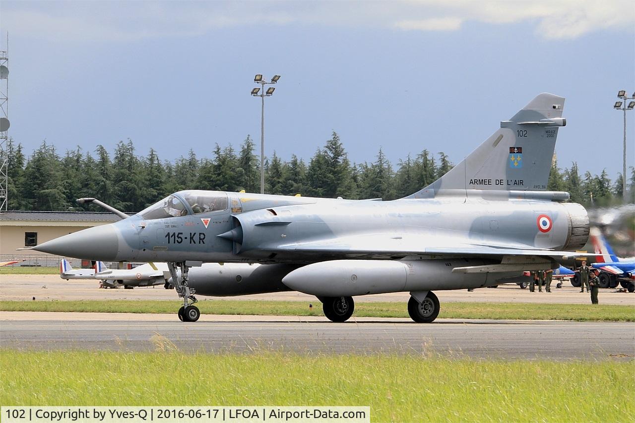 102, Dassault Mirage 2000C C/N 365, Dassault Mirage 2000C, Taxiing to parking area, Avord Air Base 702 (LFOA) Open day 2016