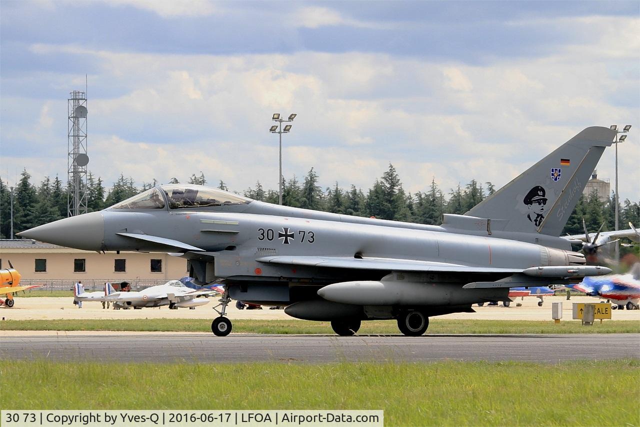 30 73, Eurofighter EF-2000 Typhoon S C/N GS054, German Air Force Eurofighter EF-2000 Typhoon S, Taxiing to parking area, Avord Air Base 702 (LFOA) Open day 2016