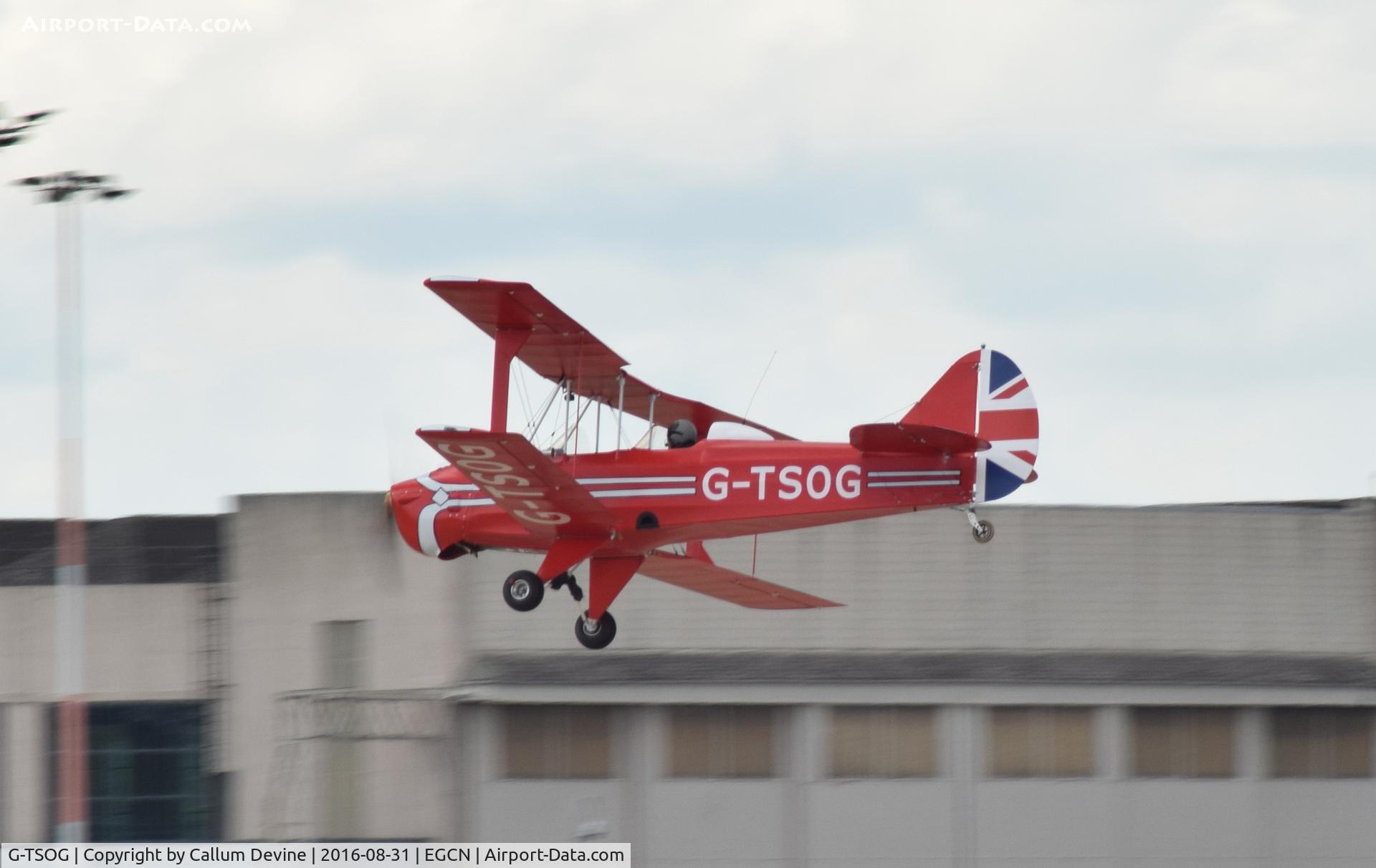 G-TSOG, 2014 TLAC Sherwood Ranger ST C/N LAA 237A-15239, G-TSOG landing at DSA after it's first flight