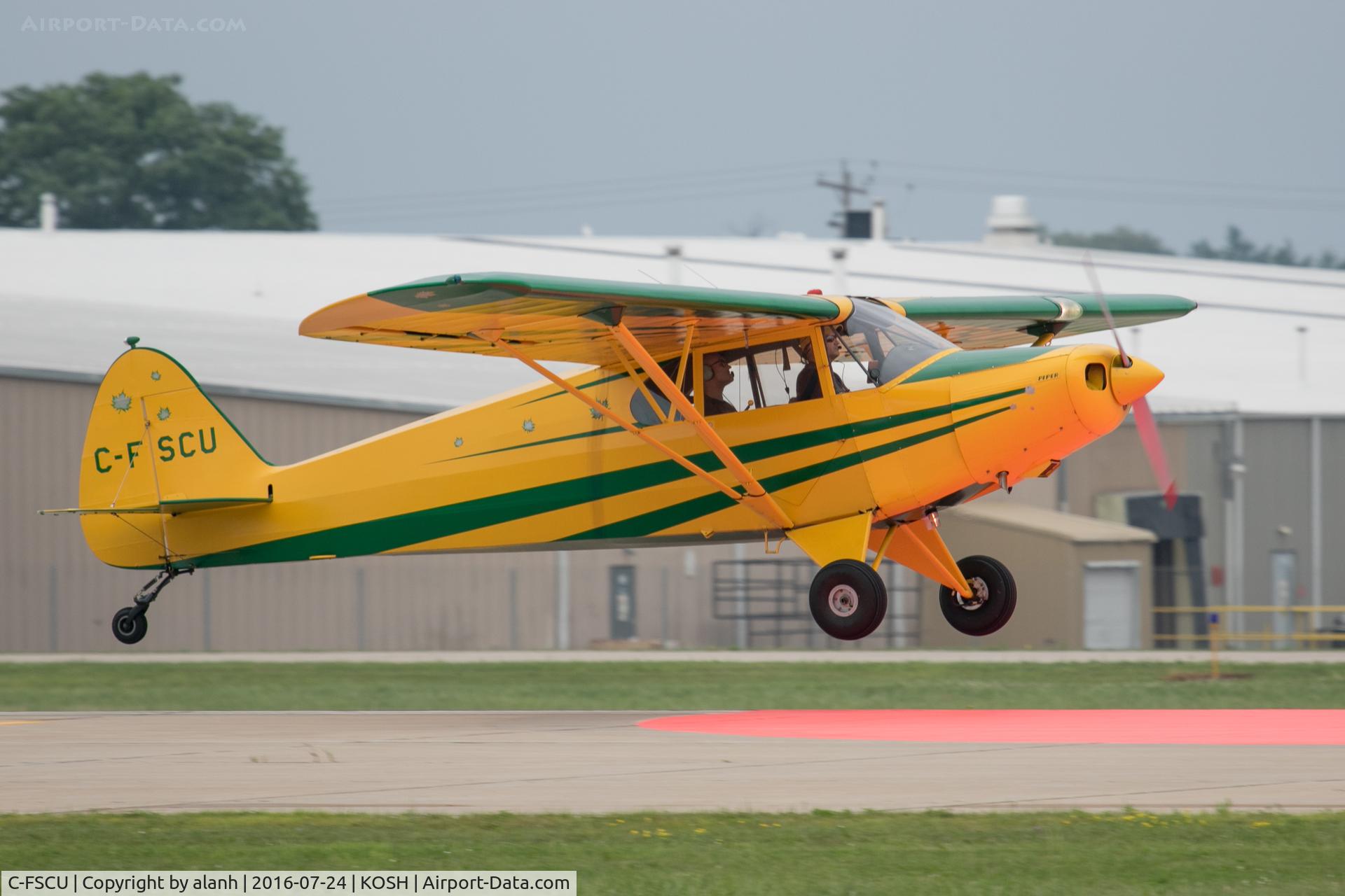 C-FSCU, 1946 Piper PA-12 Super Cruiser C/N 12-897, Landing on the red spot