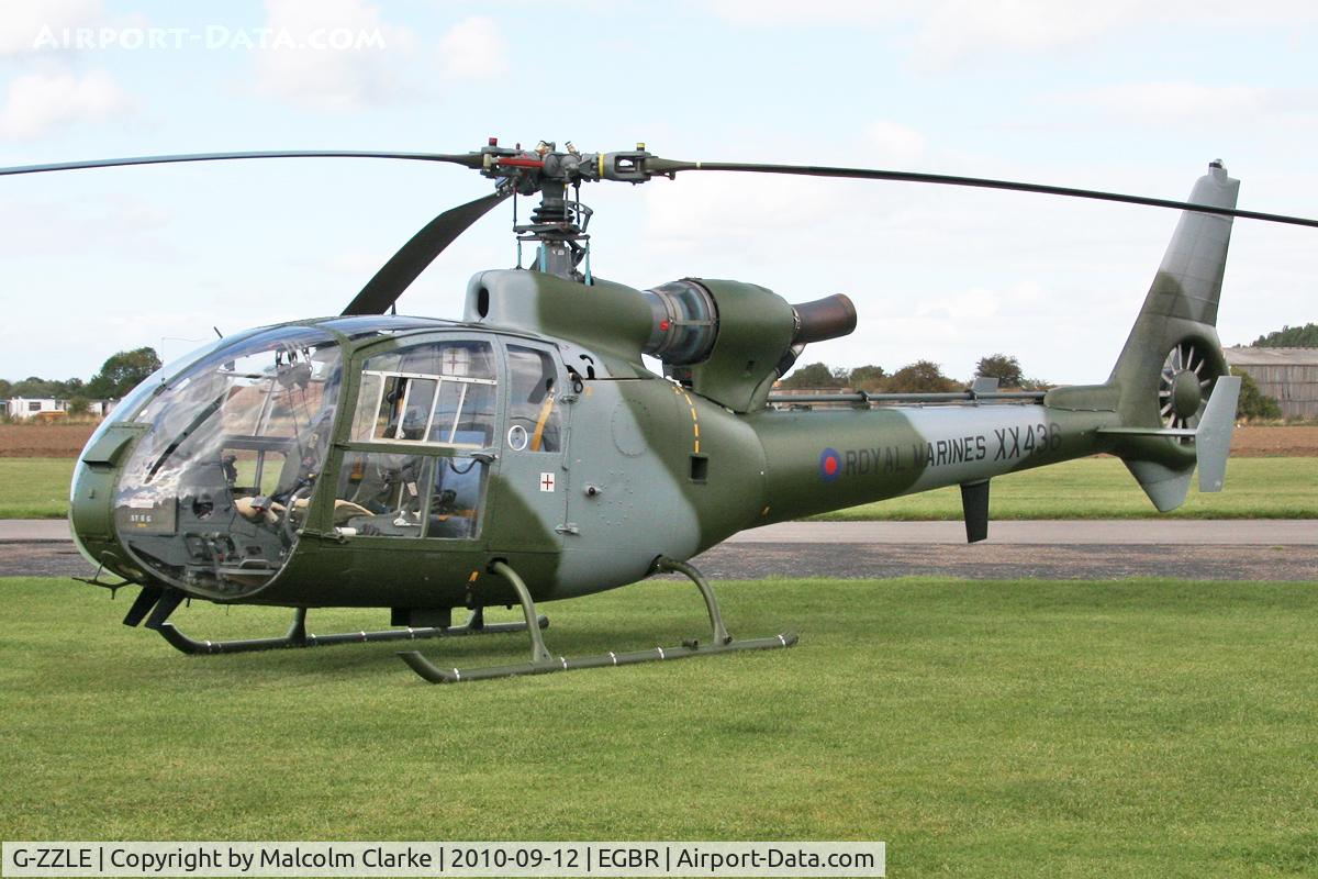 G-ZZLE, 1976 Westland SA-341C Gazelle HT2 C/N WA1402, Westland SA-341C Gazelle HT2 at Breighton Airfield's Helicopter Fly-In on September 12th 2010.