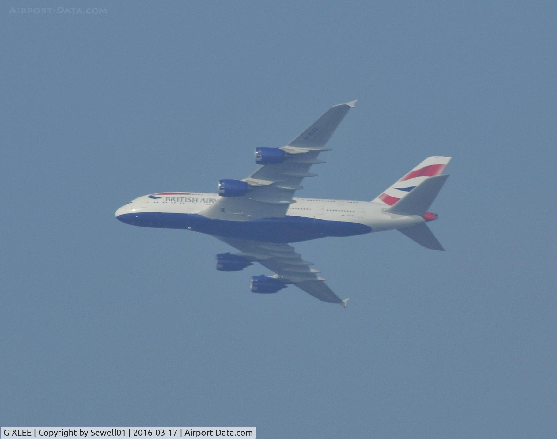 G-XLEE, 2013 Airbus A380-841 C/N 148, Overhead