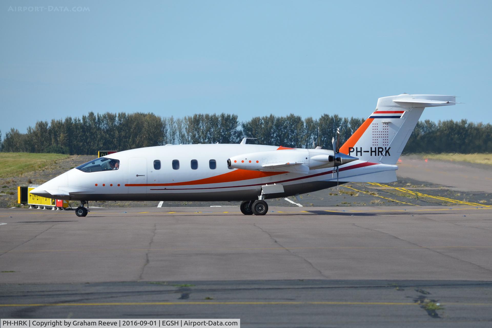 PH-HRK, 2006 Piaggio P-180 Avanti C/N 1120, Just landed at Norwich.
