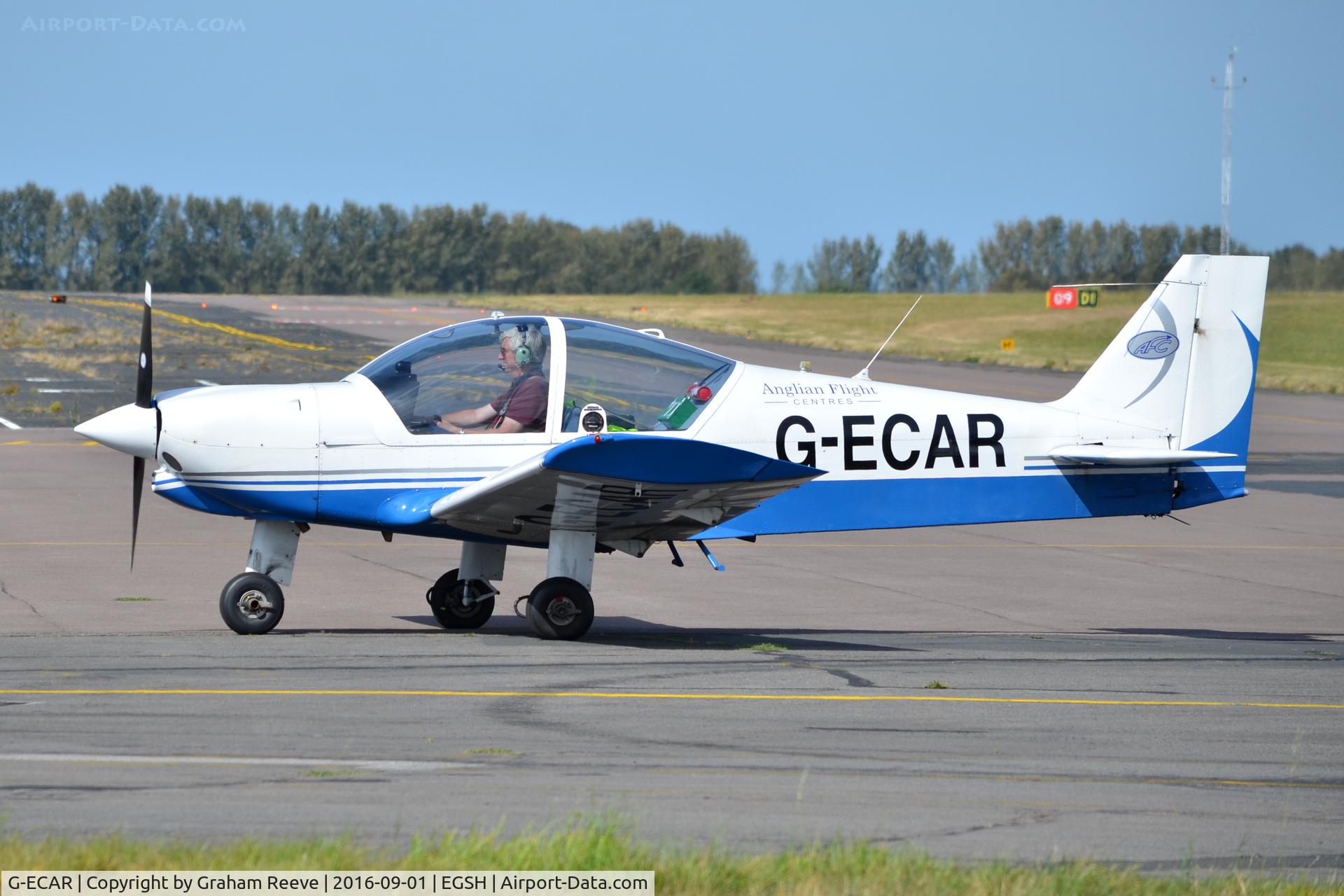 G-ECAR, 1997 Robin HR-200-120B C/N 321, Just landed at Norwich.