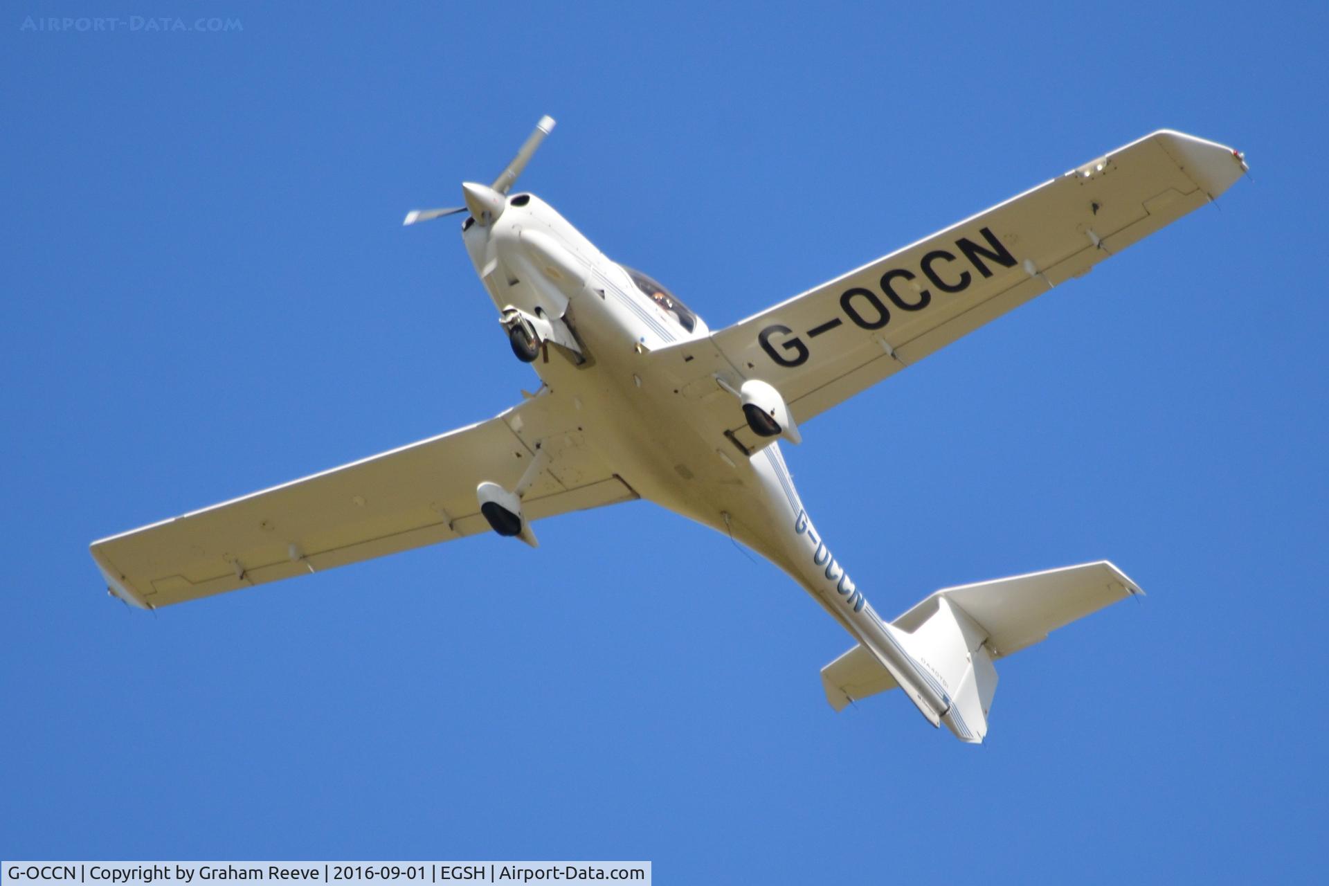G-OCCN, 2006 Diamond DA-40D Diamond Star C/N D4.241, Departing from Norwich.