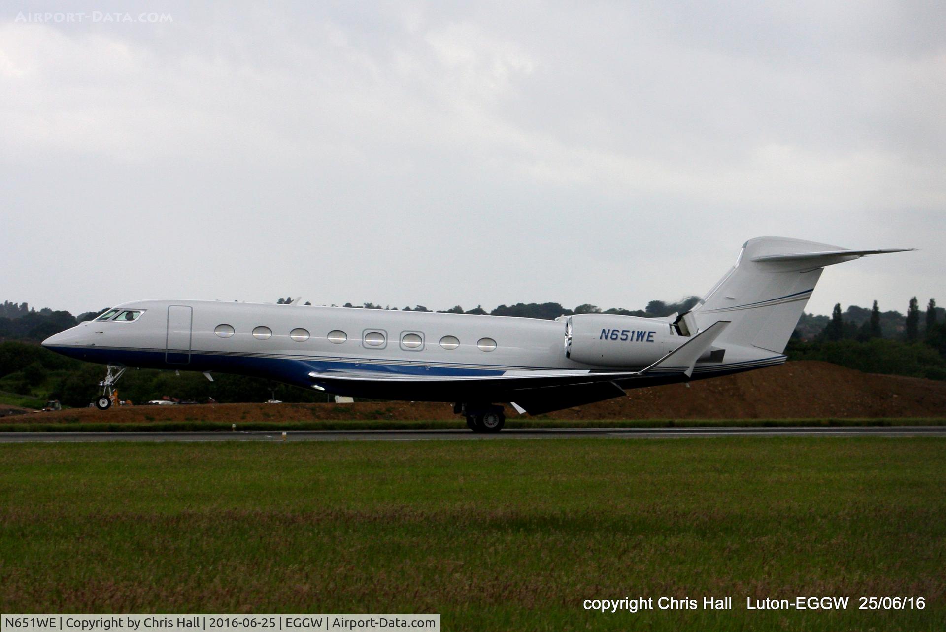 N651WE, 2015 Gulfstream G-VI (G650ER) C/N 6141, at Luton