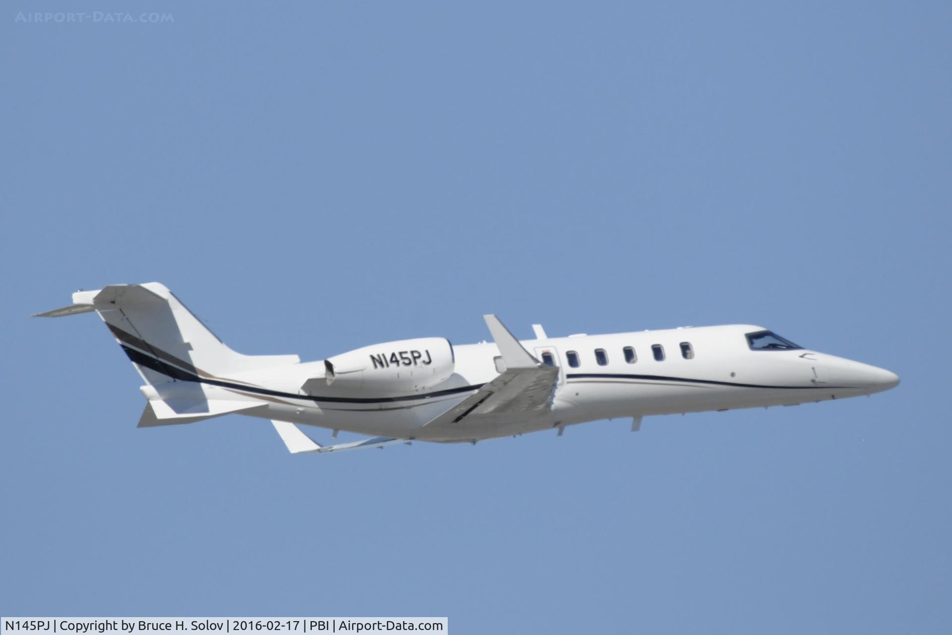N145PJ, 2008 Learjet 45 C/N 383, departure from PBI