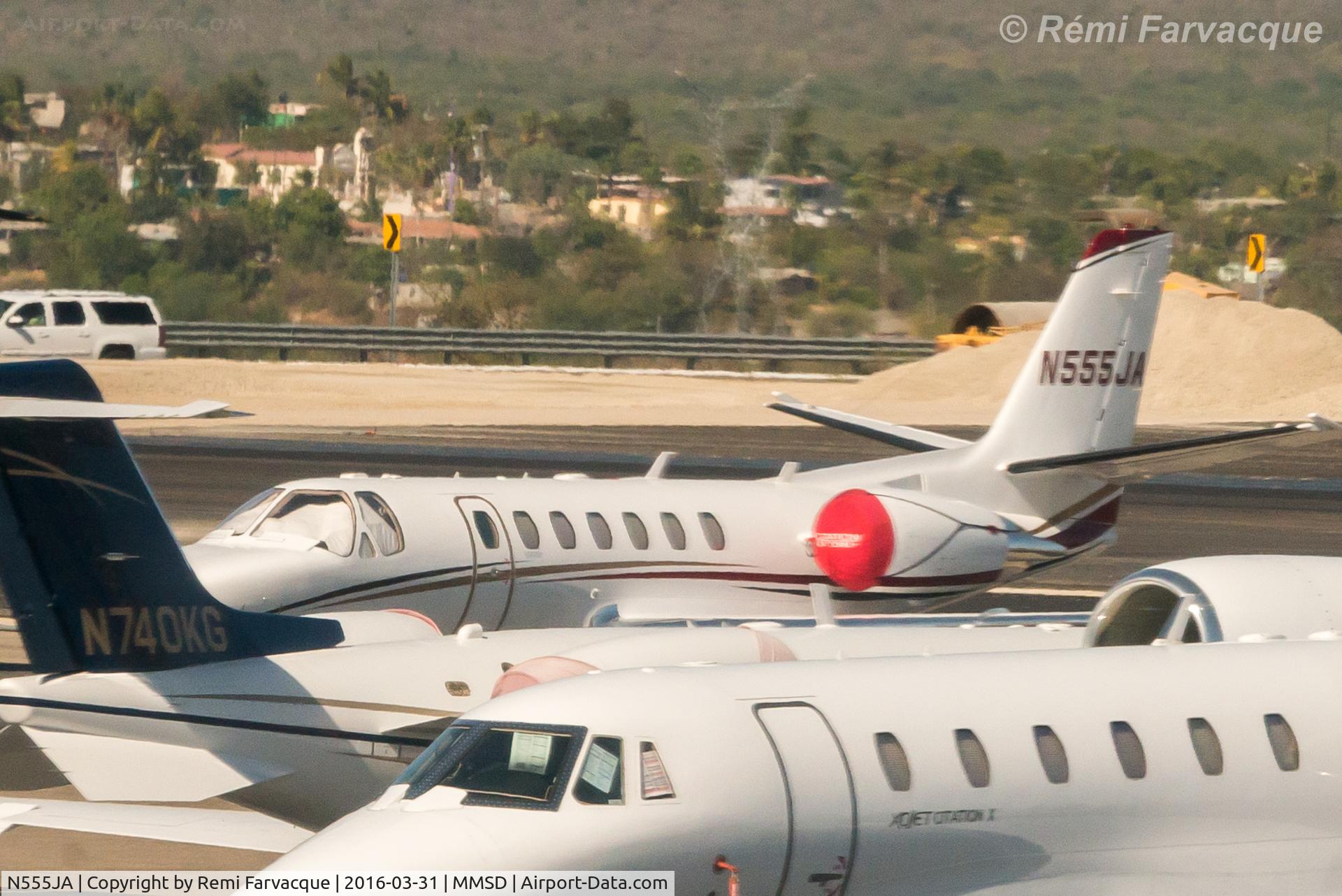 N555JA, 2008 Cessna 560 Citation Encore+ C/N 560-0781, Parked at north end of airport in private craft section