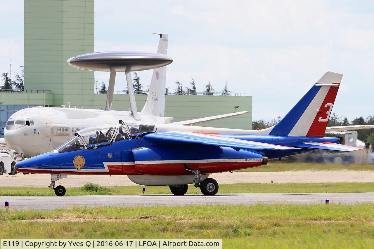 E119, Dassault-Dornier Alpha Jet E C/N E119, Dassault-Dornier Alpha Jet E (F-UGFE), Athos 03 of Patrouille de France 2016, Avord Air Base 702 (LFOA) Open day 2016