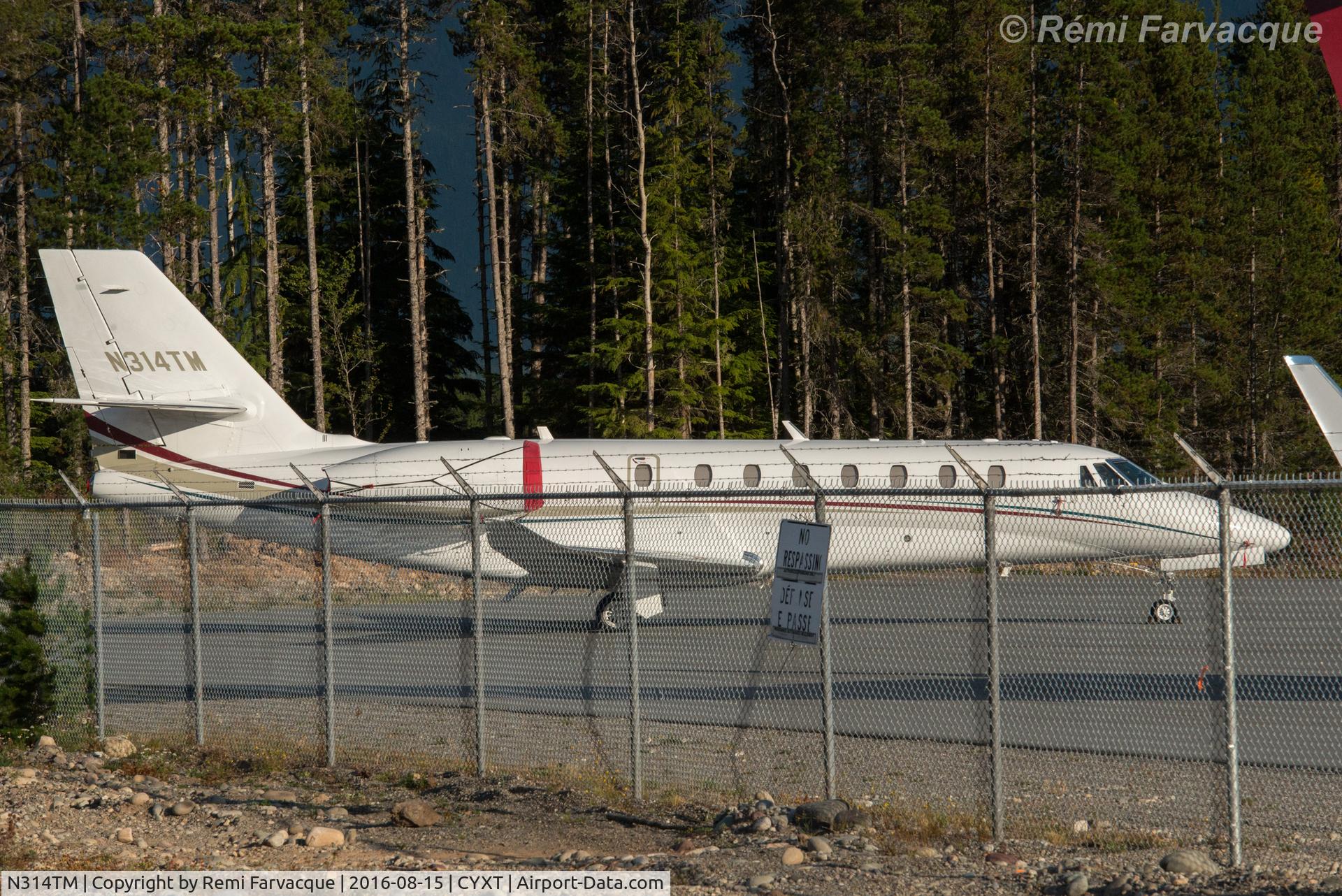 N314TM, 2014 Cessna 680 Citation Sovereign + C/N 680-0529, Parked south of main terminal building and hangars.